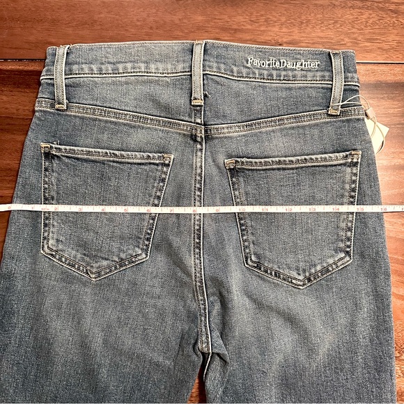 FAVORITE DAUGHTER 27 PETITE SHORTIE VALENTINA TOWER SUPER HIGH RISE - MED INDIGO - Picture 12 of 13